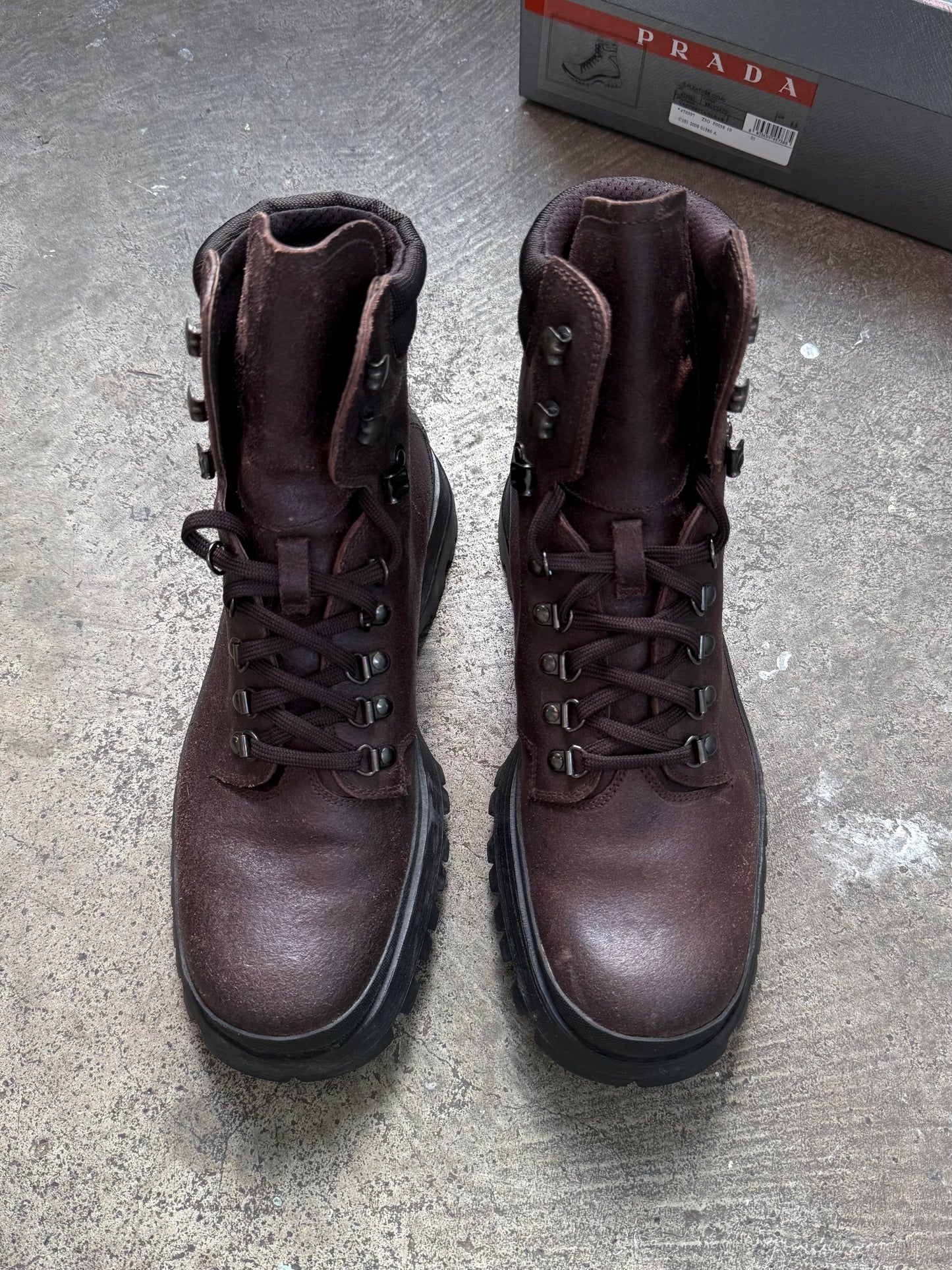 2009 Prada Leather Hiking Boots