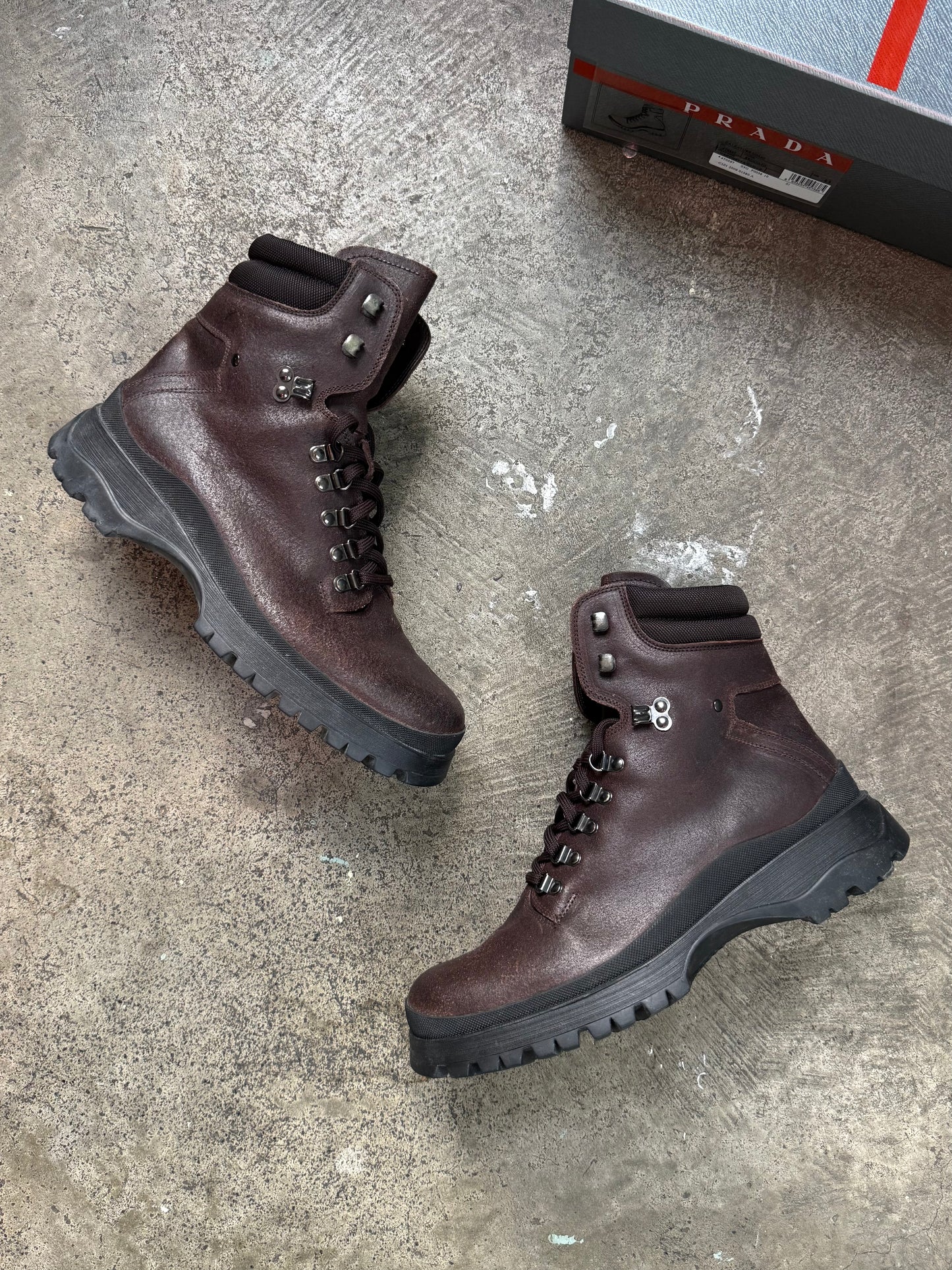 2009 Prada Leather Hiking Boots