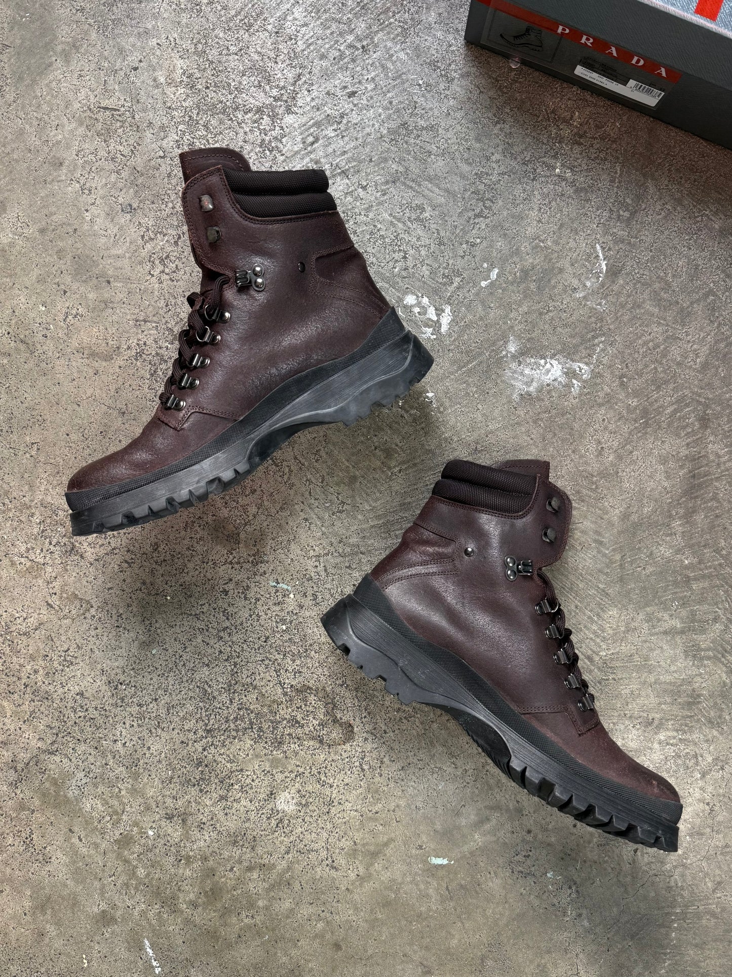 2009 Prada Leather Hiking Boots