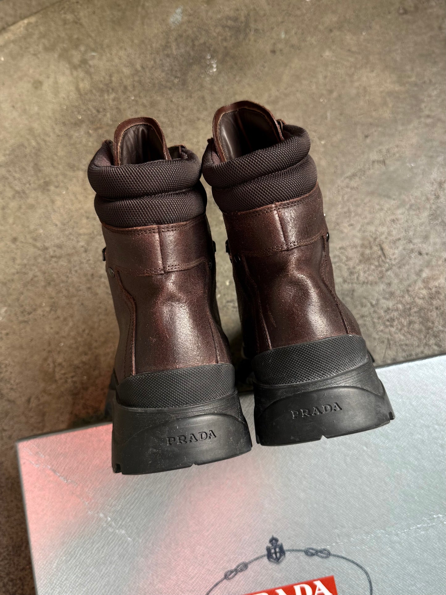 2009 Prada Leather Hiking Boots