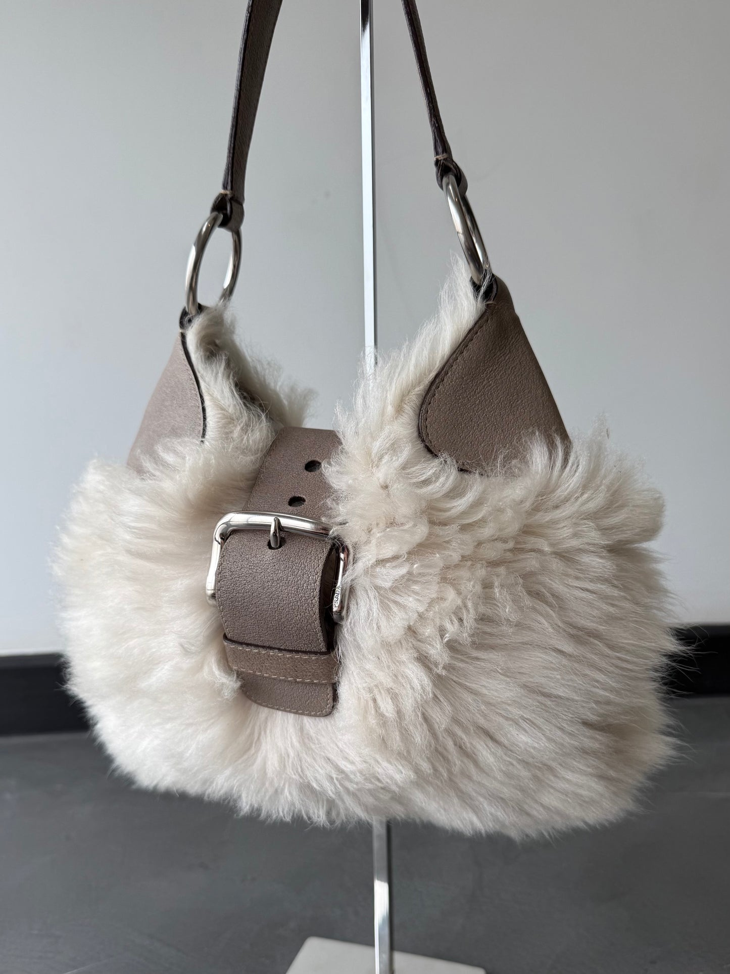 Prada Shearling Shoulder Bag