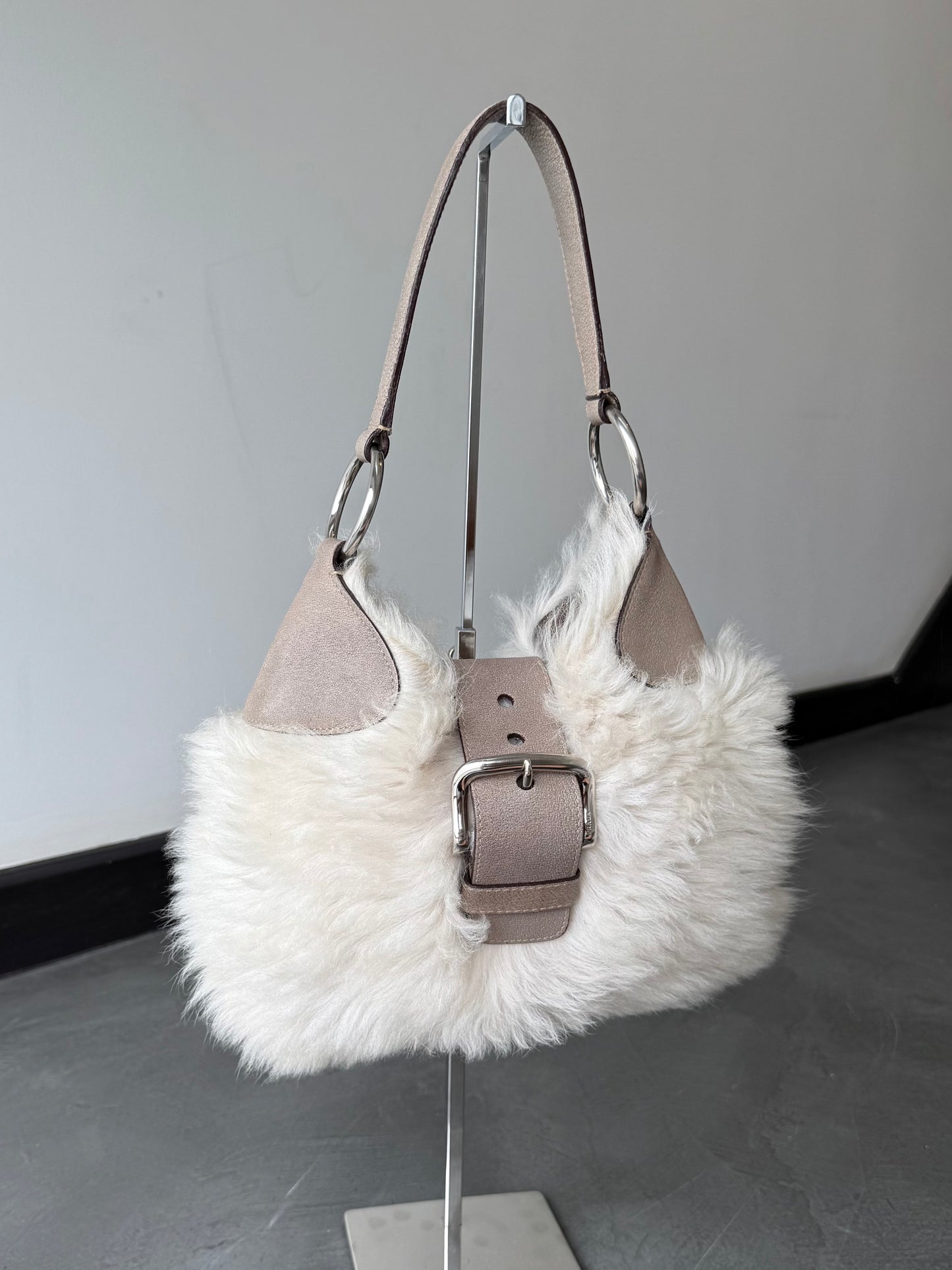 Prada Shearling Shoulder Bag