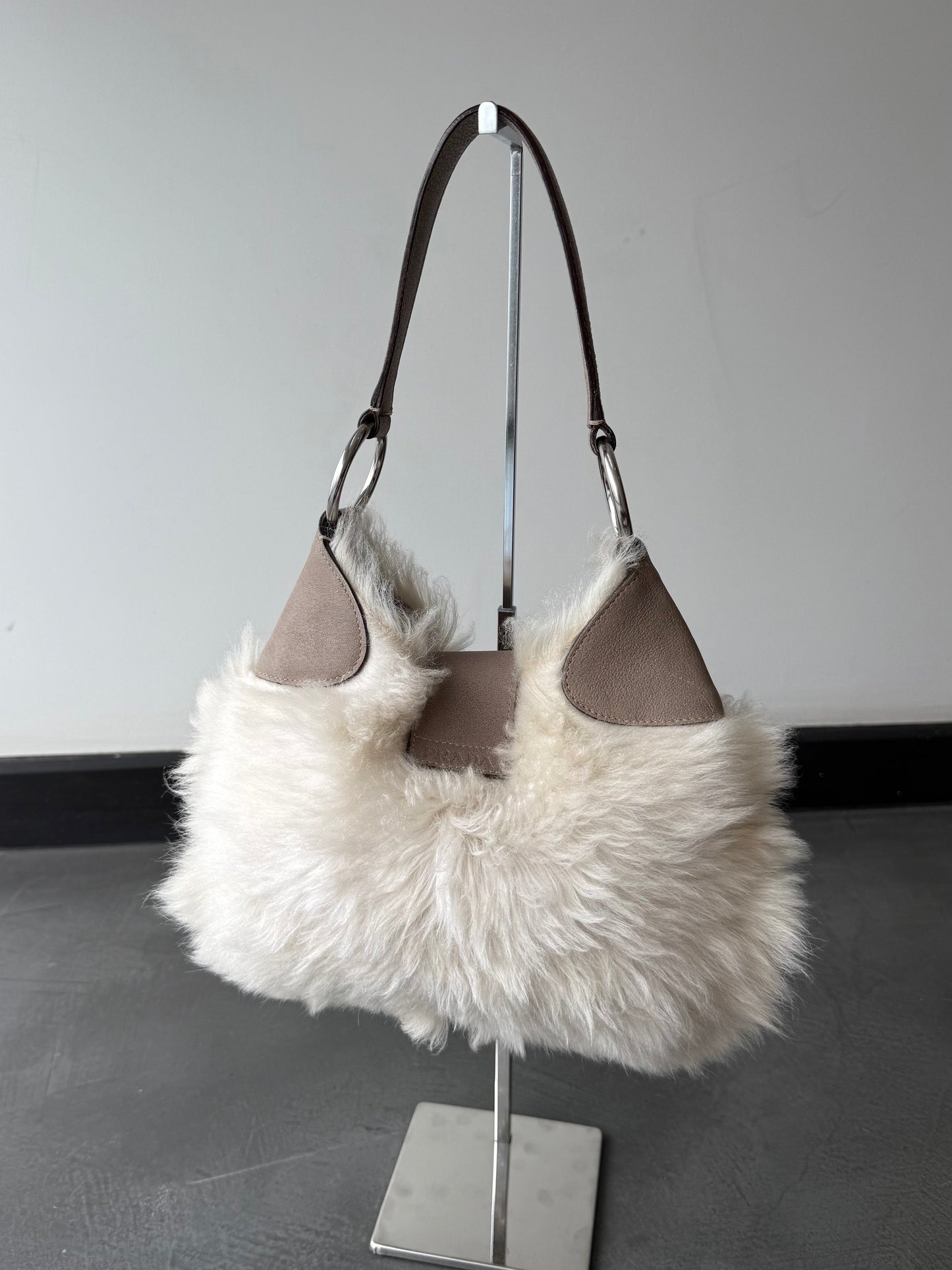 Prada Shearling Shoulder Bag