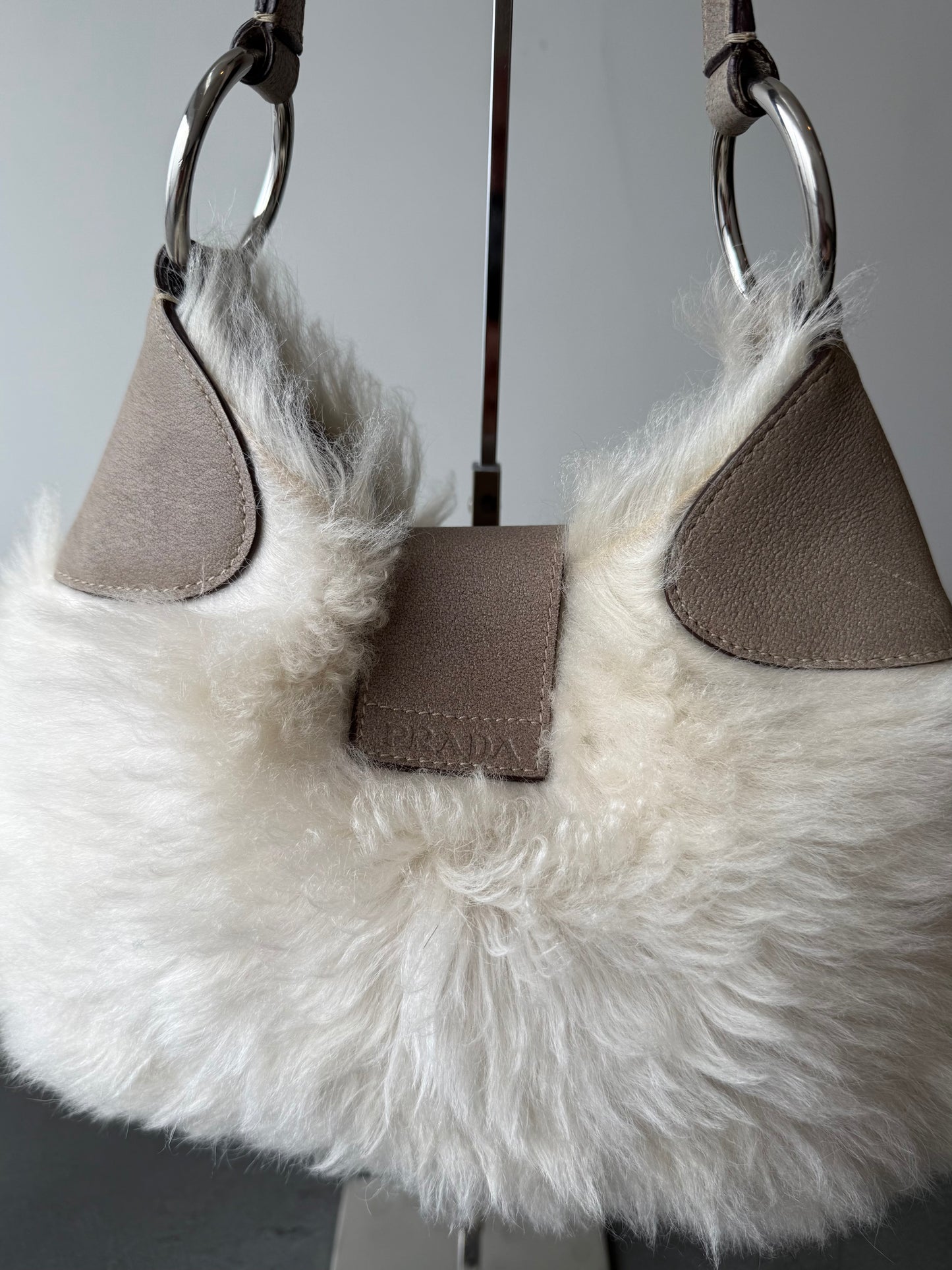 Prada Shearling Shoulder Bag