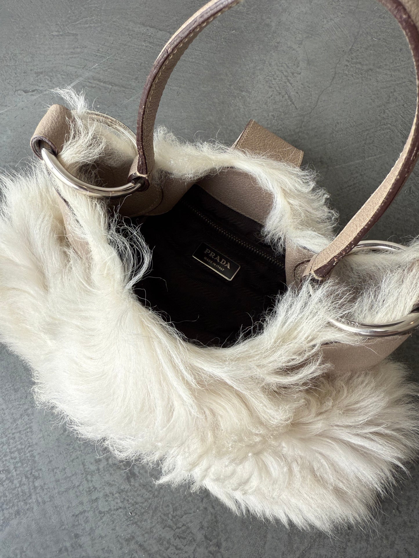 Prada Shearling Shoulder Bag