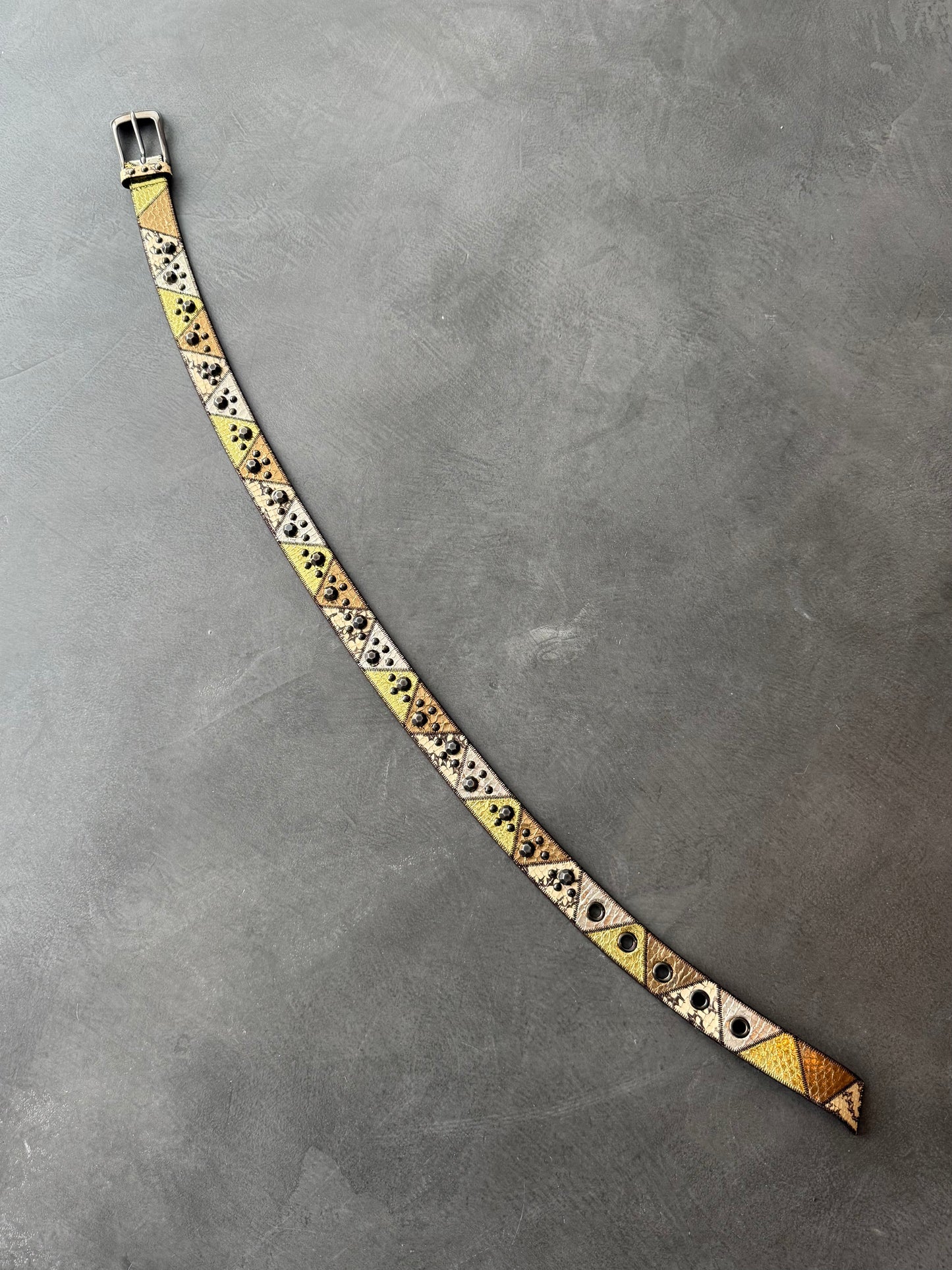 Miu Miu Studded Snakeskin Belt