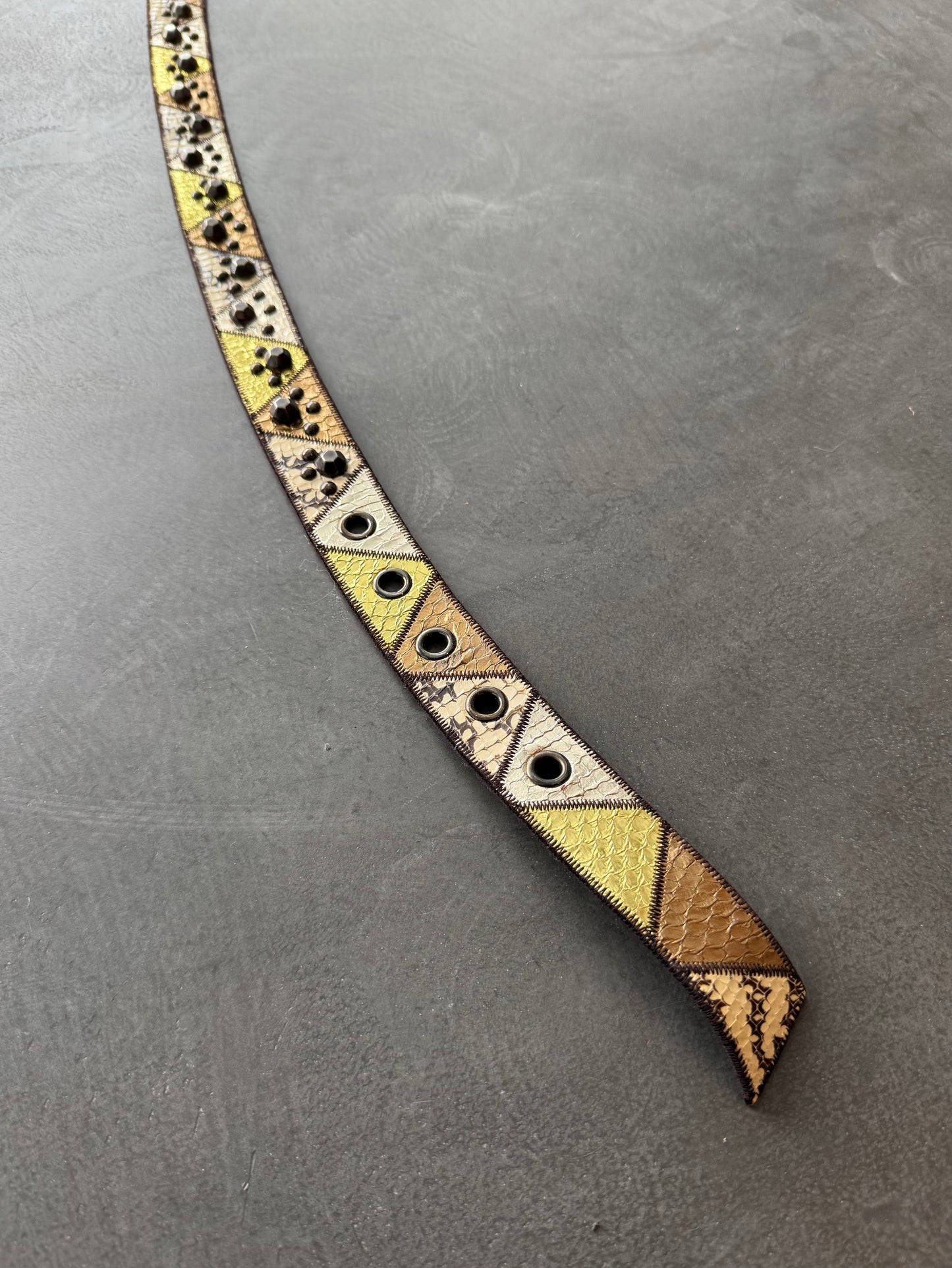 Miu Miu Studded Snakeskin Belt