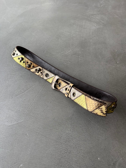 Miu Miu Studded Snakeskin Belt