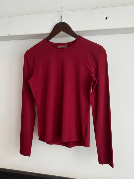 Prada Sport Stretch Nylon Longsleeve Top