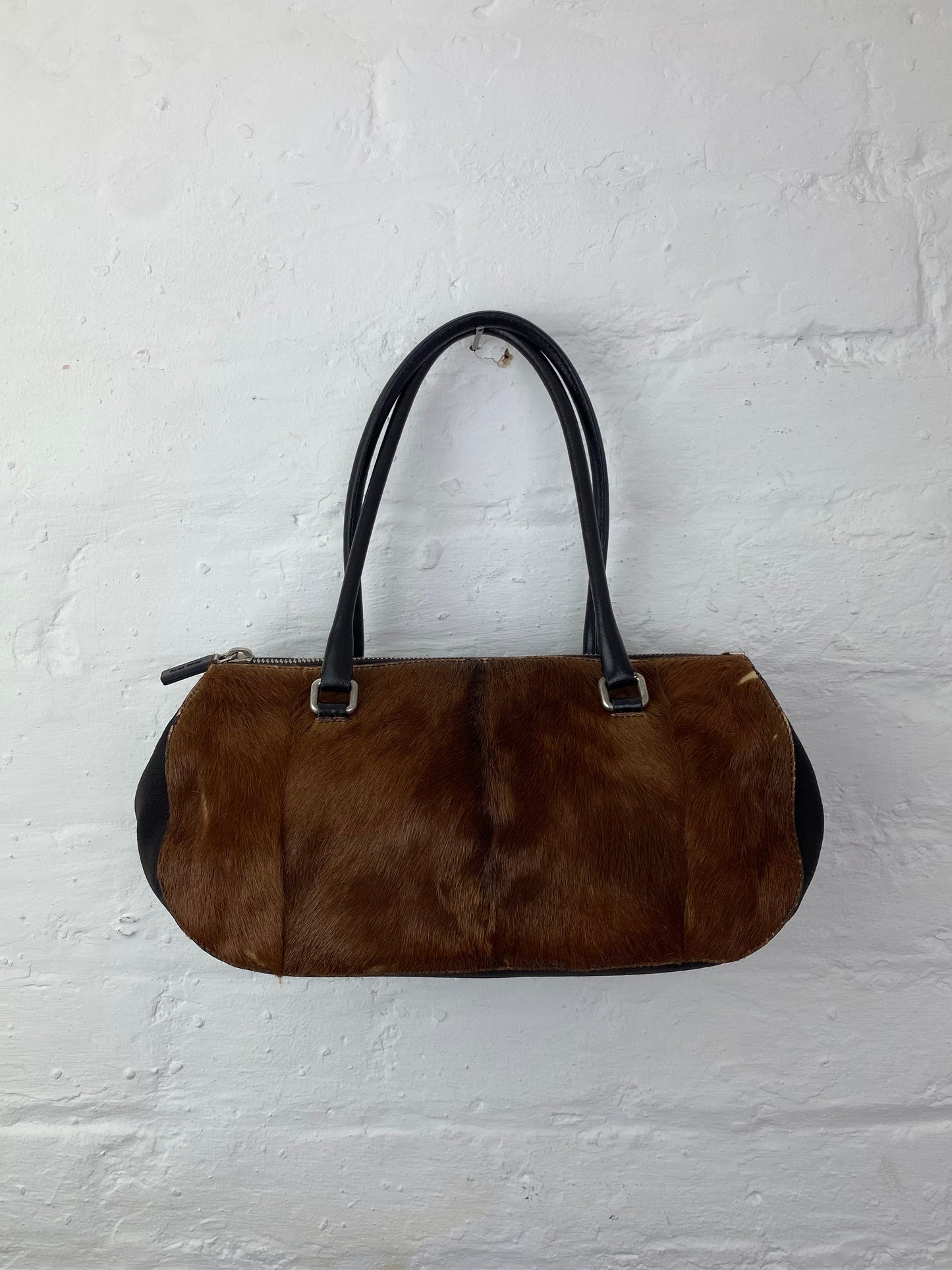 FW 99 Miu Miu Fur Barrel Bag