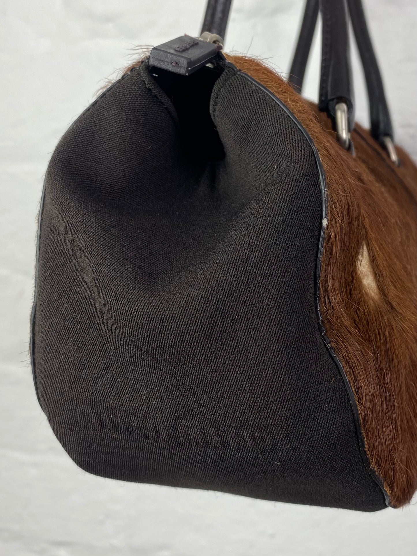 FW 99 Miu Miu Fur Barrel Bag