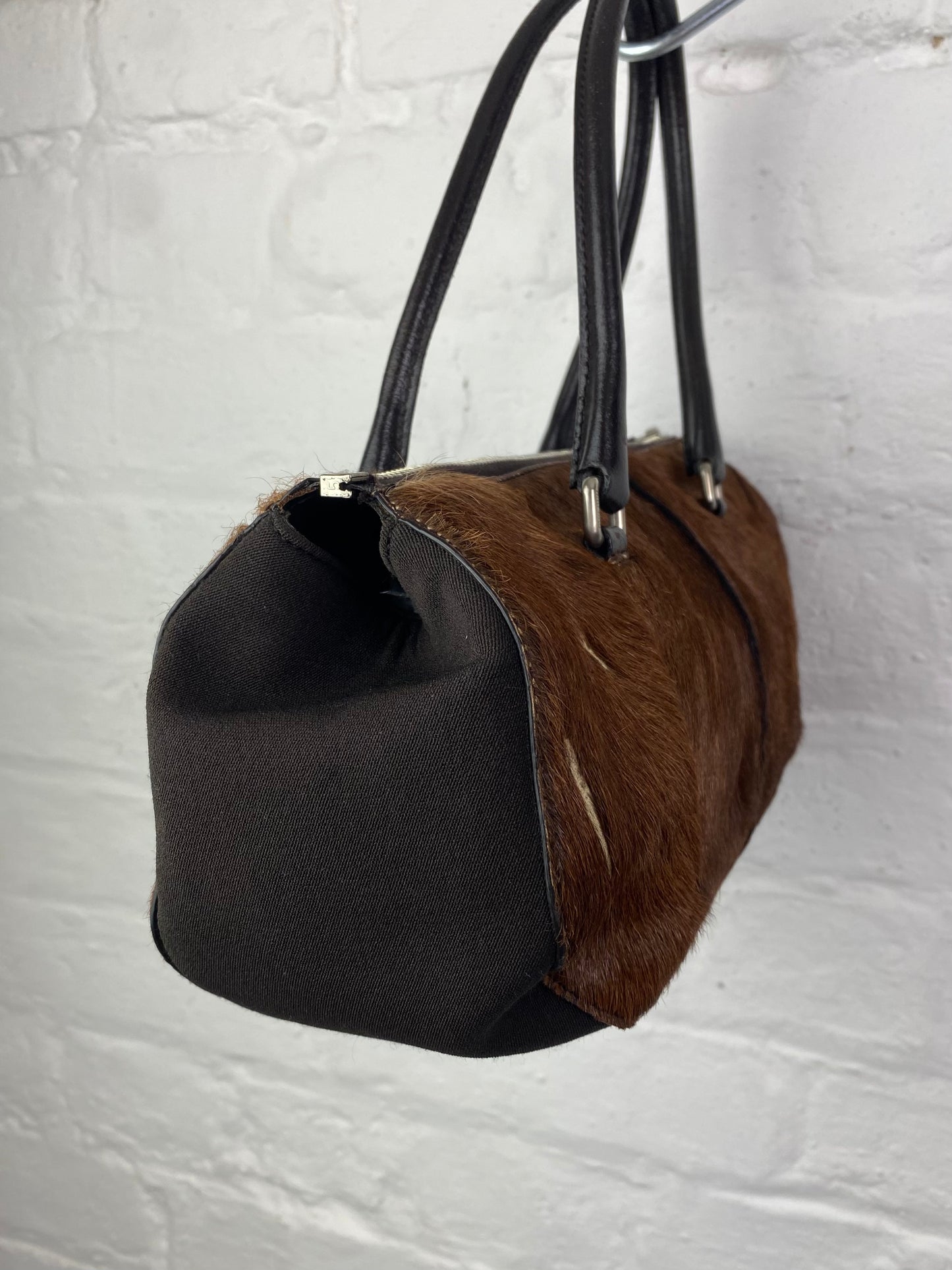 FW 99 Miu Miu Fur Barrel Bag