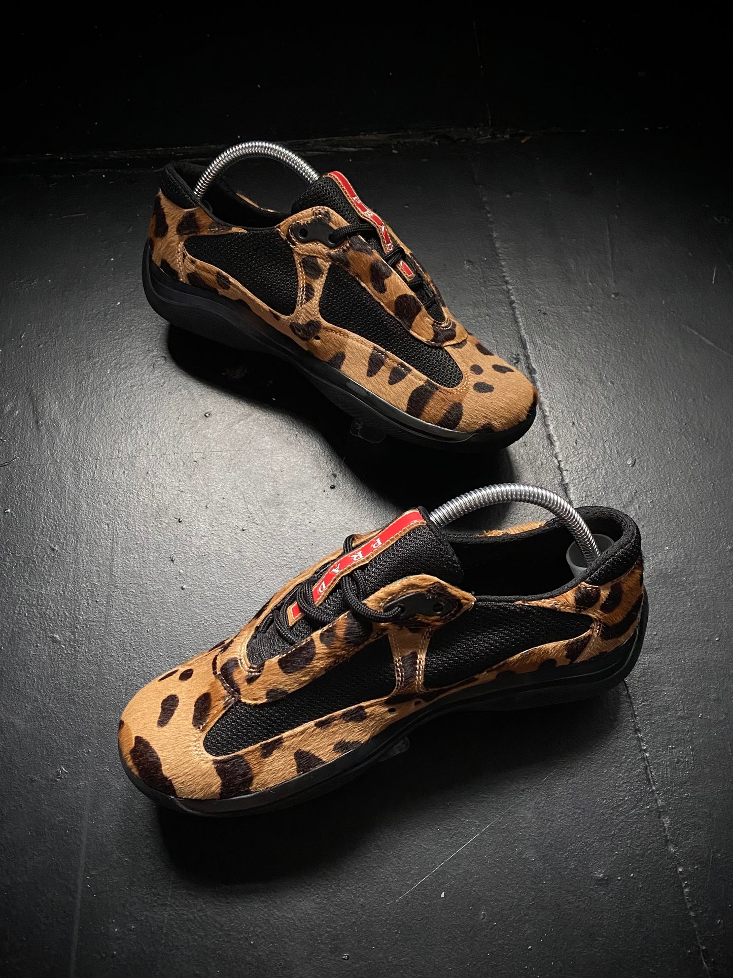 2008 Prada Americas Cup Leopard Pony Hair Trainers