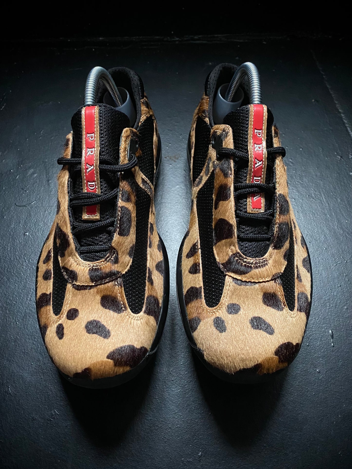 2008 Prada Americas Cup Leopard Pony Hair Trainers