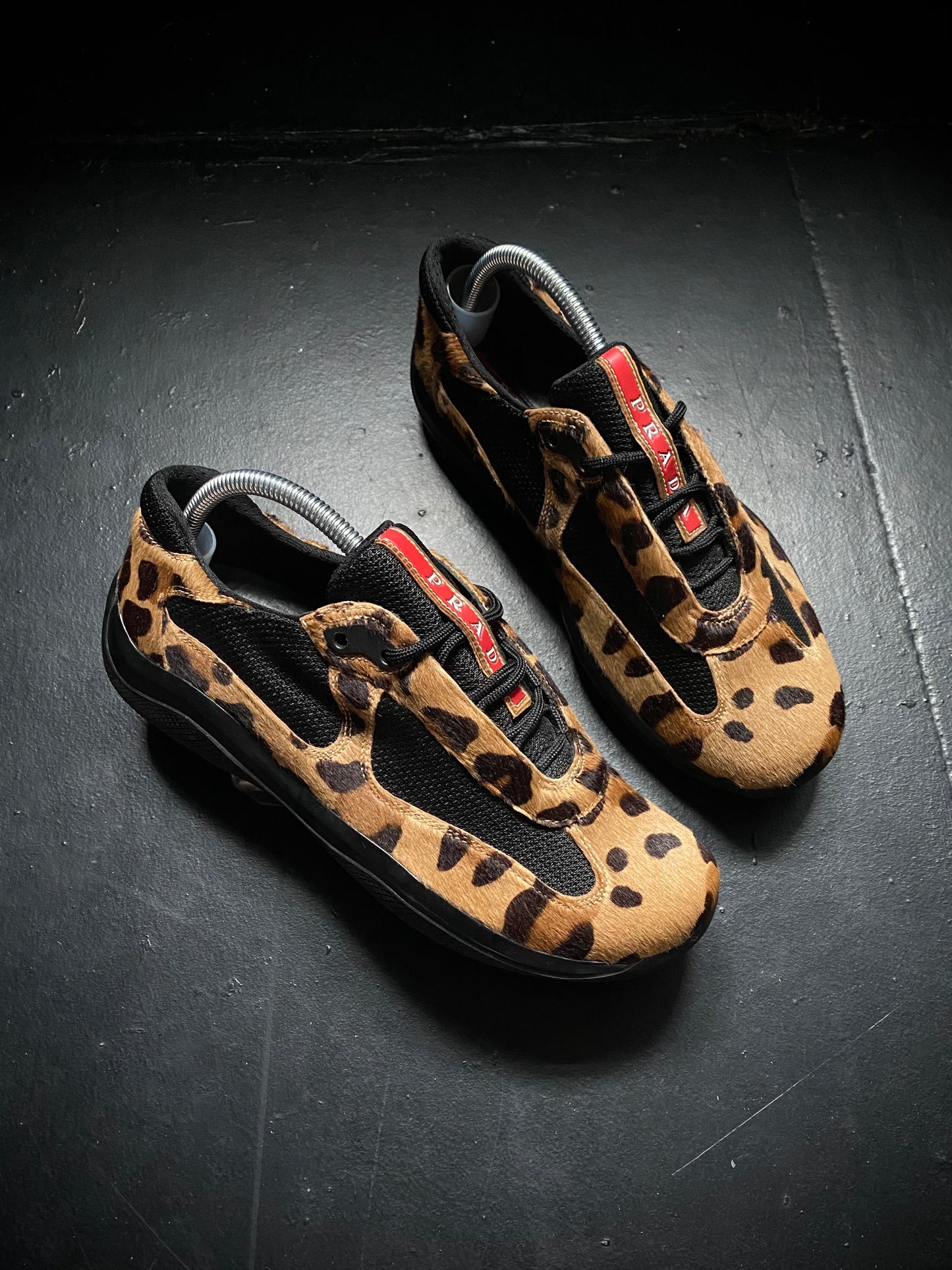 2008 Prada Americas Cup Leopard Pony Hair Trainers