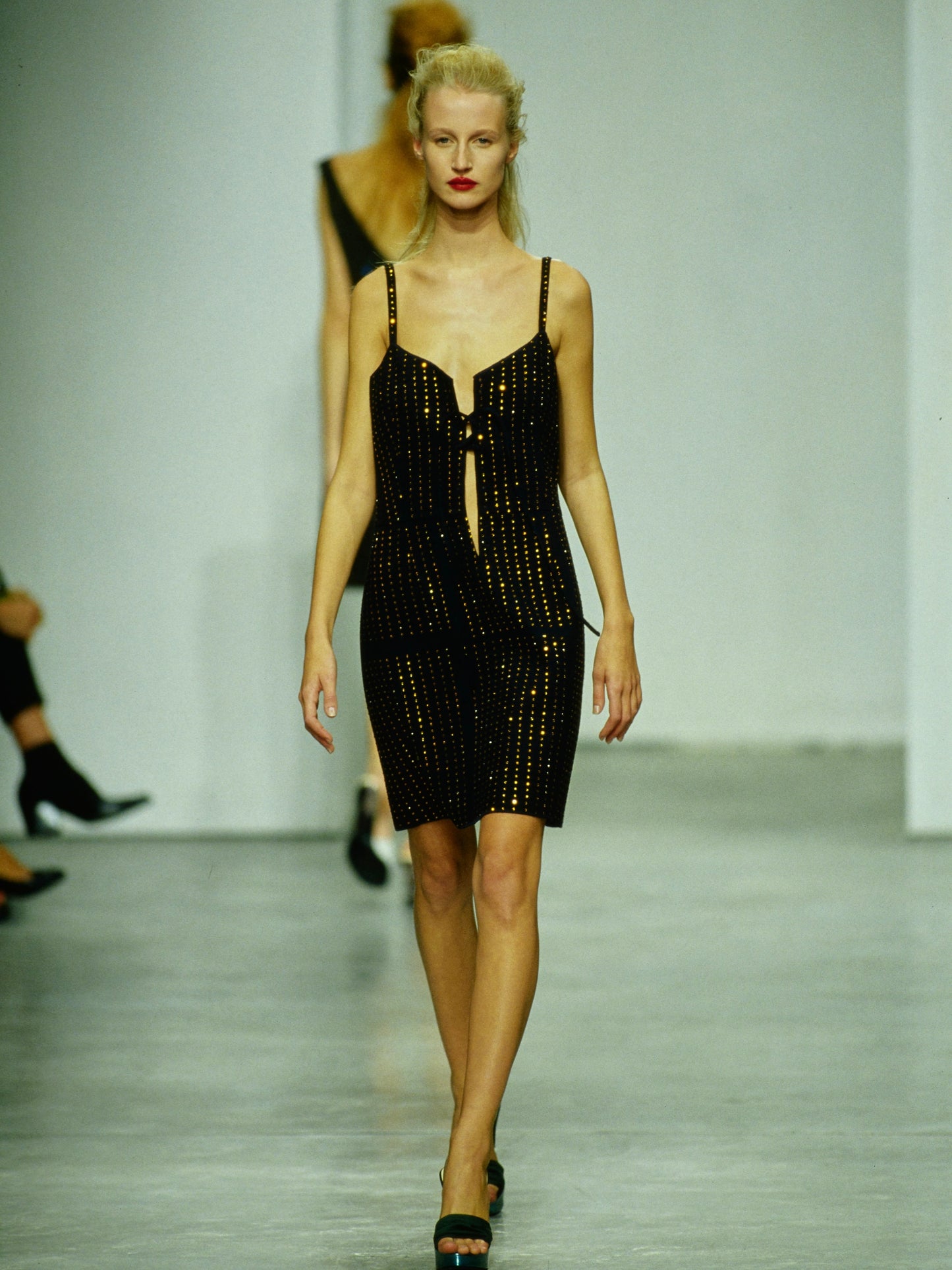 SS 98 Miu Miu Diamanté Wool Dress