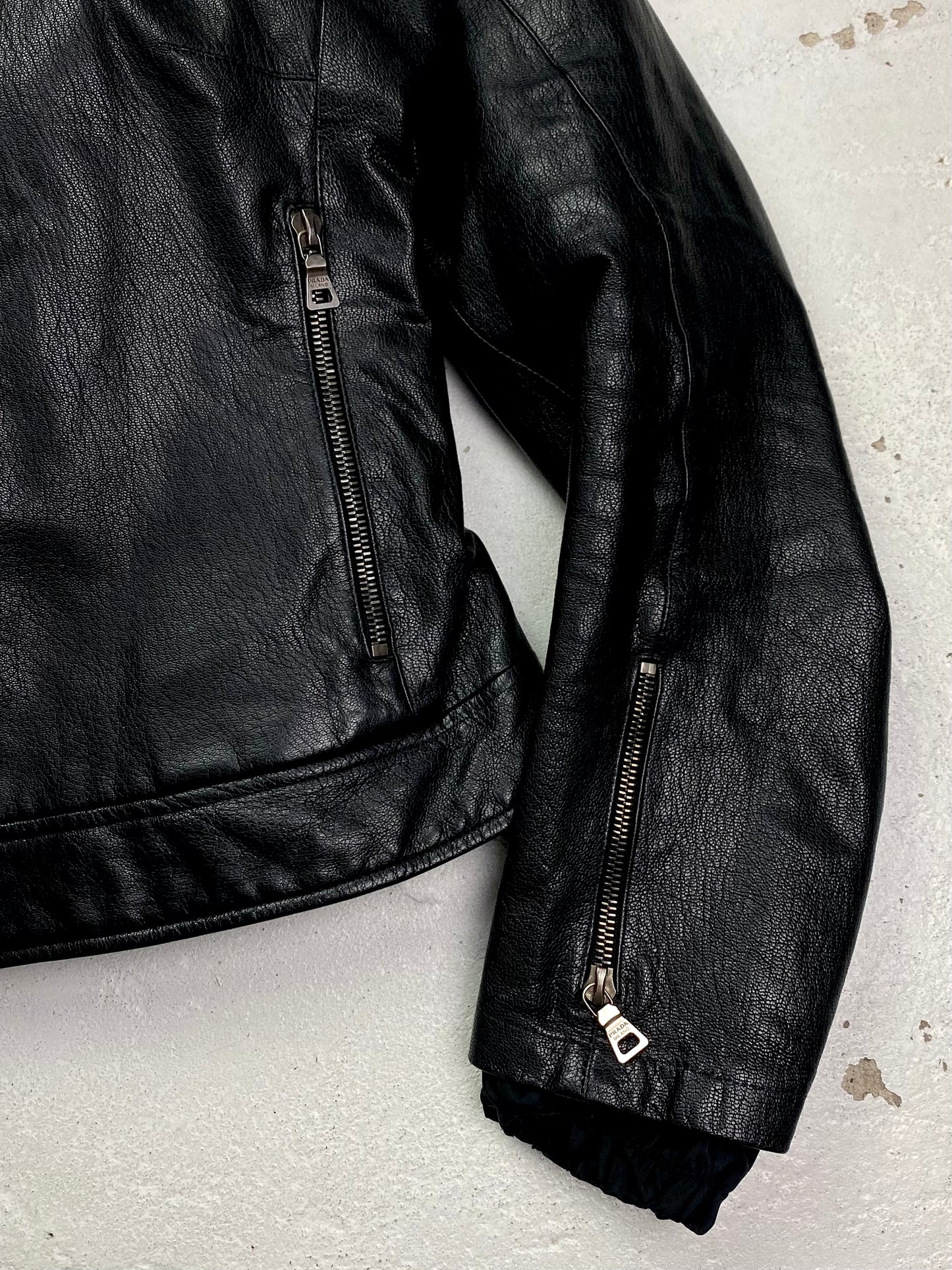 SS 01 Prada Sport Leather Moto Jacket